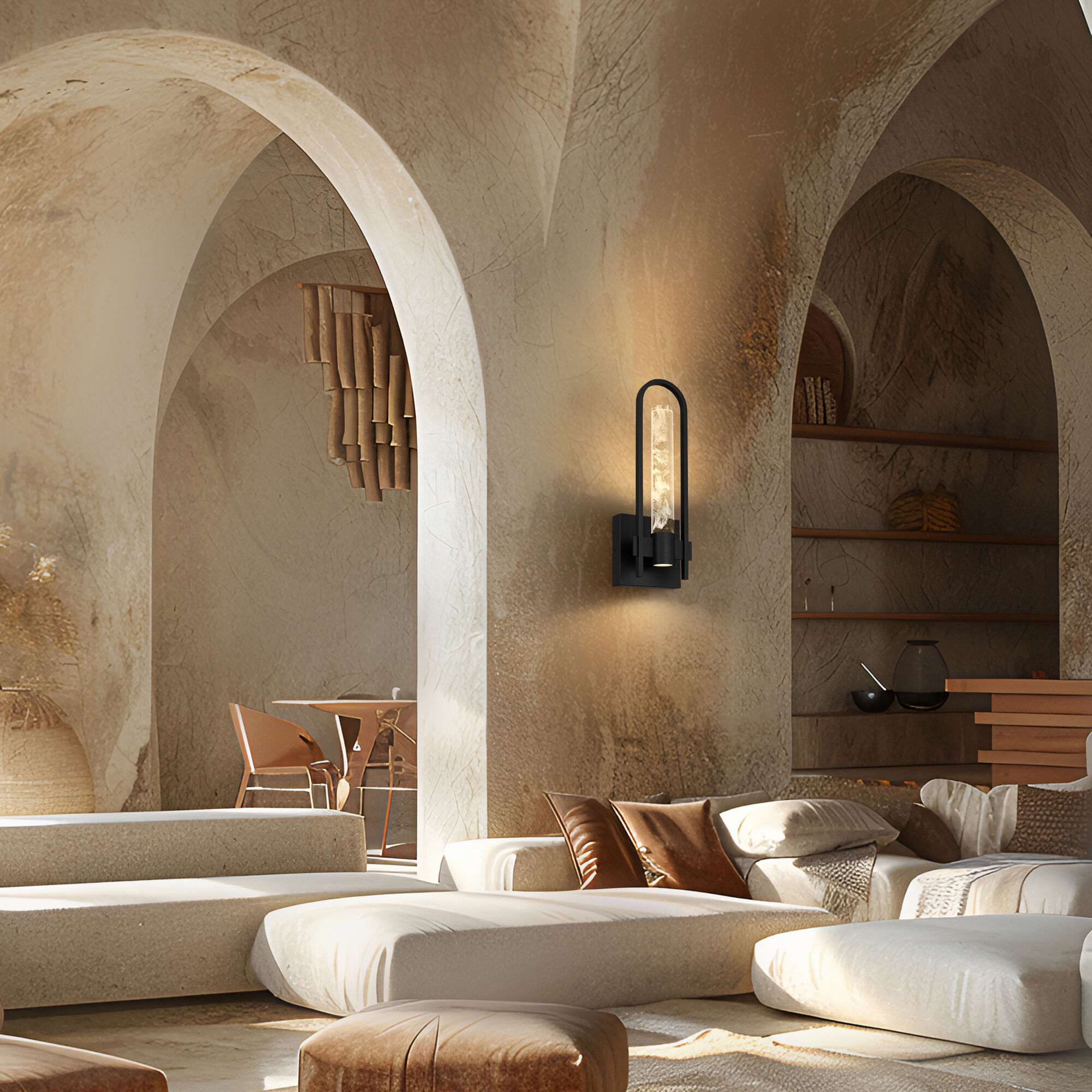 Arch LED 17.75 inch Sand Black Outdoor Wall Sconce